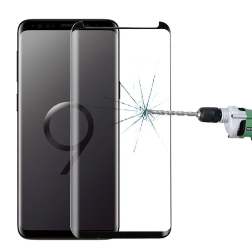 สำหรับ Galaxy S9 + 0.33 มิลลิเมตร 9 H ความแข็งพื้นผิว 3D ขอบโค้งป้องกันรอยขีดข่วนไม่เต็มหน้าจอ HD เต็มกาวป้องกันหน้าจอแก้ว, For Galaxy S9+ Fully Adhesive