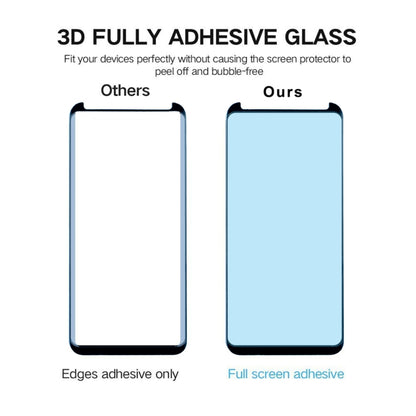 สำหรับ Galaxy S9 + 0.33 มิลลิเมตร 9 H ความแข็งพื้นผิว 3D ขอบโค้งป้องกันรอยขีดข่วนไม่เต็มหน้าจอ HD เต็มกาวป้องกันหน้าจอแก้ว, For Galaxy S9+ Fully Adhesive