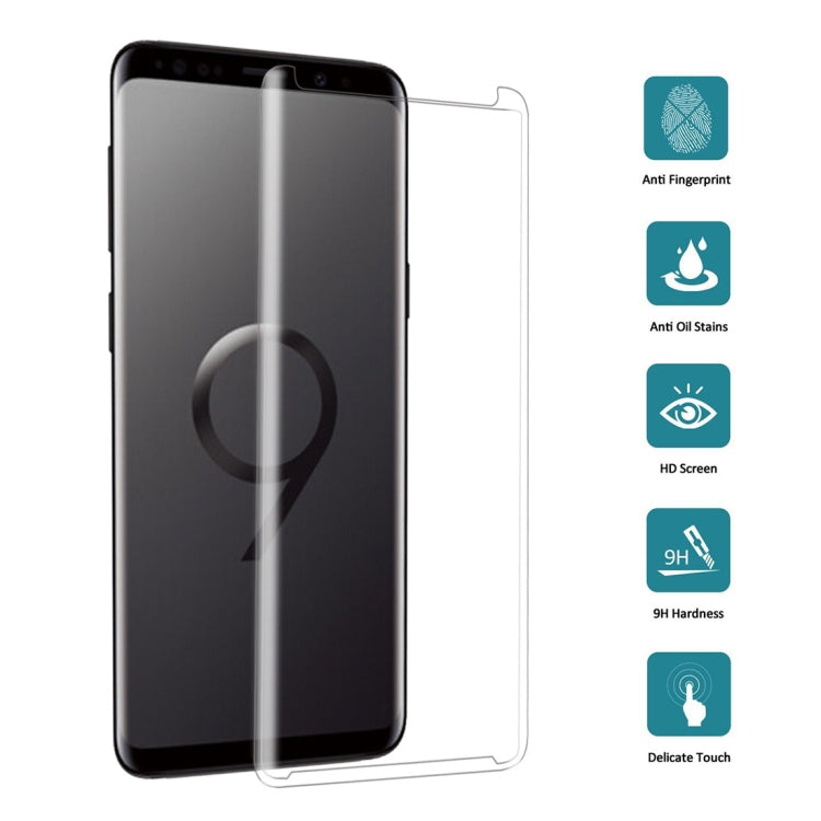 สำหรับ Galaxy S9 + 9H ความแข็งพื้นผิว 3D ขอบโค้งป้องกันรอยขีดข่วนไม่เต็มหน้าจอ HD กระจกกันรอยหน้าจอ, Galaxy S9+ 3D, For Galaxy S9+ 3D