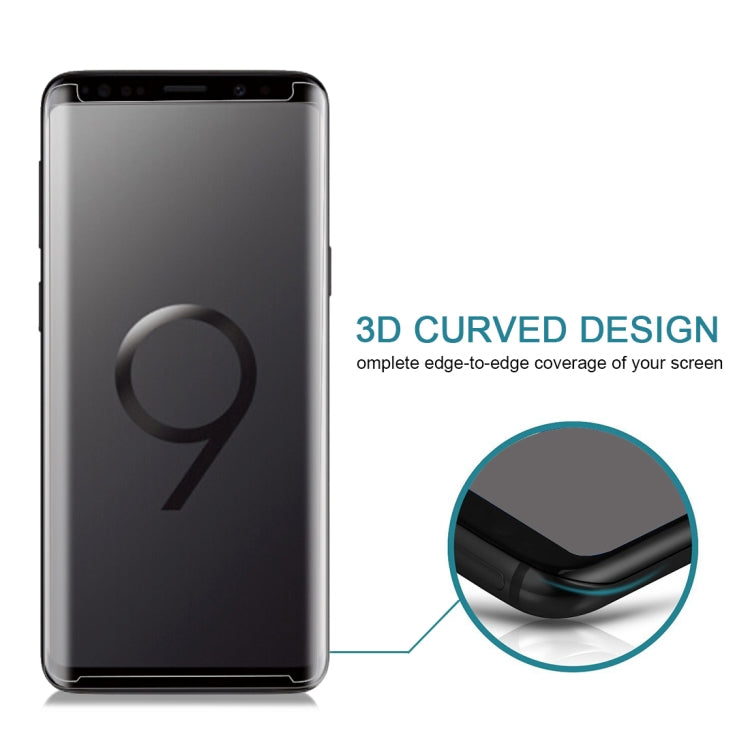 สำหรับ Galaxy S9 + 9H ความแข็งพื้นผิว 3D ขอบโค้งป้องกันรอยขีดข่วนไม่เต็มหน้าจอ HD กระจกกันรอยหน้าจอ, Galaxy S9+ 3D, For Galaxy S9+ 3D