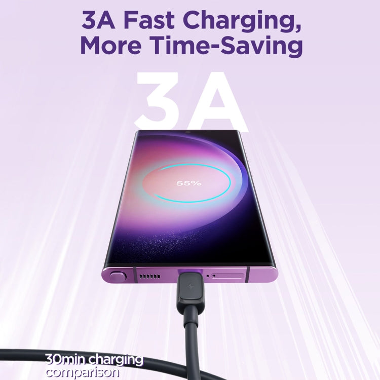 JOYROOM S-AC027A14 ซีรีย์หลากสี 3A USB เป็น USB-C / Type-C สายเคเบิลข้อมูลการชาร์จอย่างรวดเร็ว ความยาว: 1.2 ม., USB to Type-C