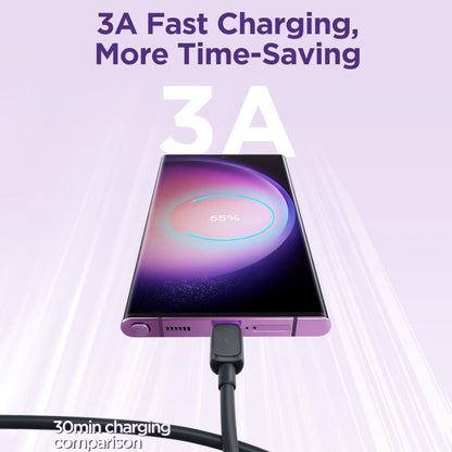 JOYROOM S-AC027A14 ซีรีย์หลากสี 3A USB เป็น USB-C / Type-C สายเคเบิลข้อมูลการชาร์จอย่างรวดเร็ว ความยาว: 1.2 ม., USB to Type-C