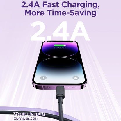 JOYROOM SAL012A14 ซีรีย์หลากสี 2.4A USB ถึง 8 Pin สายเคเบิลข้อมูลการชาร์จอย่างรวดเร็วความยาว: 1.2 ม., USB to 8 Pin