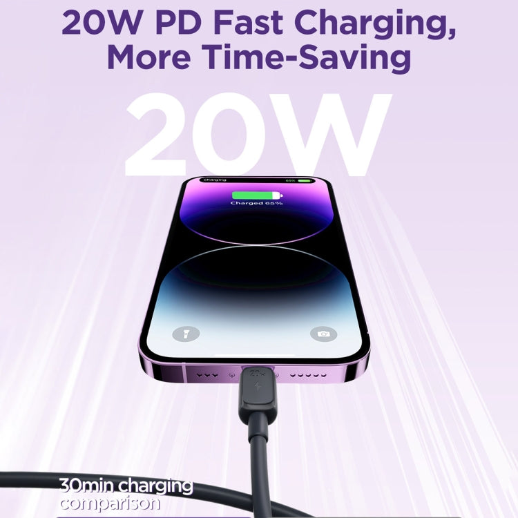 JOYROOM SCL020A14 ซีรีย์หลากสี 20W USB-C / Type-C ถึง 8 Pin สายเคเบิลข้อมูลการชาร์จอย่างรวดเร็ว ความยาว: 1.2 ม., Type-C to 8 Pin
