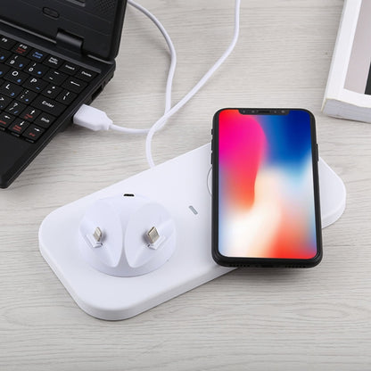 USB เป็น 3 in 1 (8 Pin + Micro USB + USB-C / Type-C) แท่นชาร์จ แท่นชาร์จตั้งโต๊ะซิงค์ข้อมูลที่วางขาตั้งพร้อมเครื่องชาร์จไร้สาย Qi และสาย USB