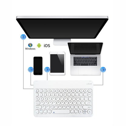 X3 10 นิ้วแท็บเล็ต Universal Round Keycap คีย์บอร์ดไร้สาย Bluetooth, X3