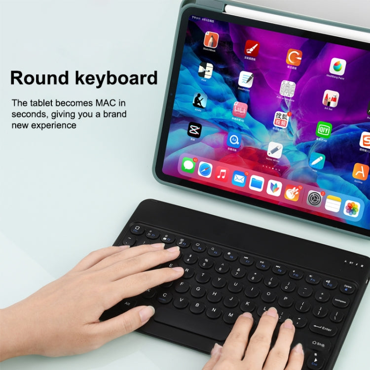 X3 10 นิ้วแท็บเล็ต Universal Round Keycap คีย์บอร์ดไร้สาย Bluetooth, X3