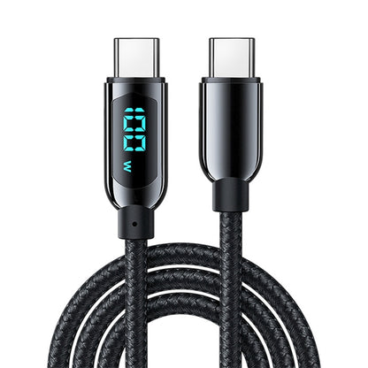 Mutural Li-CC002 1.2 ม. 100W จอแสดงผลดิจิตอล USB-C / Type-C ถึง Type-C สายชาร์จข้อมูล, Type-C to Type-C