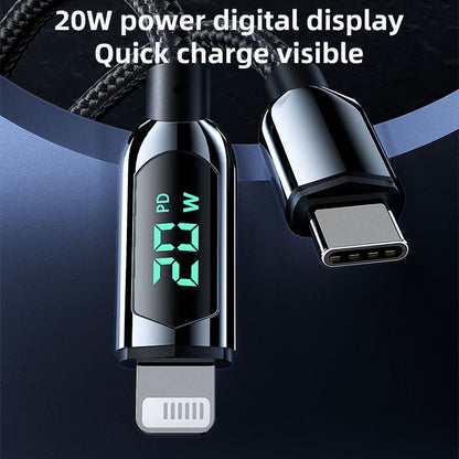 Mutural Li-CC003 1.2m 66W Digital Display USB to Type-C สายชาร์จข้อมูล, USB to Type-C