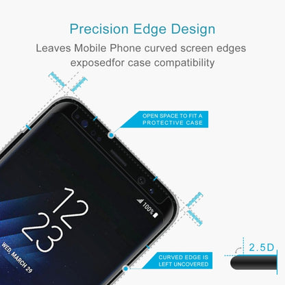 สำหรับ Galaxy S8 + / G955 0.26mm 9H ความแข็งพื้นผิว 3D ป้องกันการระเบิดไม่เต็มหน้าจอโค้งกรณีที่เป็นมิตรฟิล์มกระจกนิรภัยที่มีกาวอย่างเต็มที่, For Galaxy S8+ Adhesive Black Frame