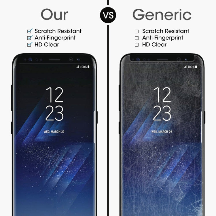 สำหรับ Galaxy S8 + / G955 0.26mm 9H ความแข็งพื้นผิว 3D ป้องกันการระเบิดไม่เต็มหน้าจอโค้งกรณีที่เป็นมิตรฟิล์มกระจกนิรภัยที่มีกาวอย่างเต็มที่, For Galaxy S8+ Adhesive Black Frame