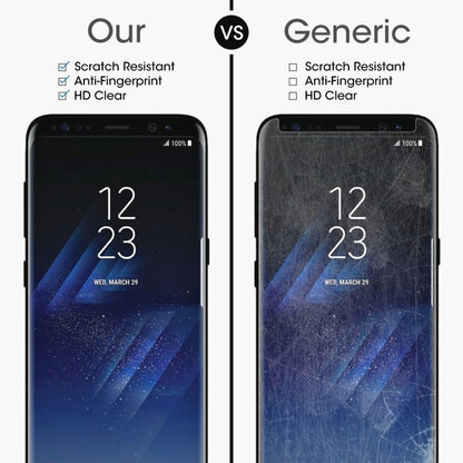 สำหรับ Galaxy S8 + / G955 0.26mm 9H ความแข็งพื้นผิว 3D ป้องกันการระเบิดไม่เต็มหน้าจอโค้งกรณีที่เป็นมิตรฟิล์มกระจกนิรภัยที่มีกาวอย่างเต็มที่, For Galaxy S8+ Adhesive Black Frame
