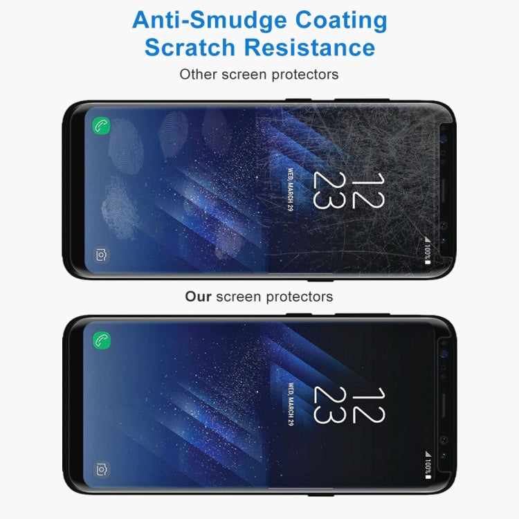 สำหรับ Galaxy S8 + / G955 0.26mm 9H ความแข็งพื้นผิว 3D ป้องกันการระเบิดไม่เต็มหน้าจอโค้งกรณีที่เป็นมิตรฟิล์มกระจกนิรภัยที่มีกาวอย่างเต็มที่, For Galaxy S8+ Adhesive Black Frame