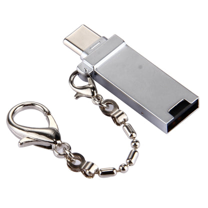 มินิอลูมิเนียมอัลลอยด์ USB 2.0 หญิงกับอะแดปเตอร์เชื่อมต่อพอร์ตชาย USB-C / Type-C พร้อมโซ่