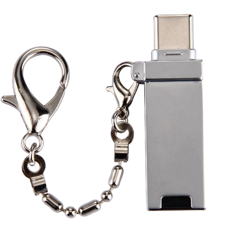 มินิอลูมิเนียมอัลลอยด์ USB 2.0 หญิงกับอะแดปเตอร์เชื่อมต่อพอร์ตชาย USB-C / Type-C พร้อมโซ่