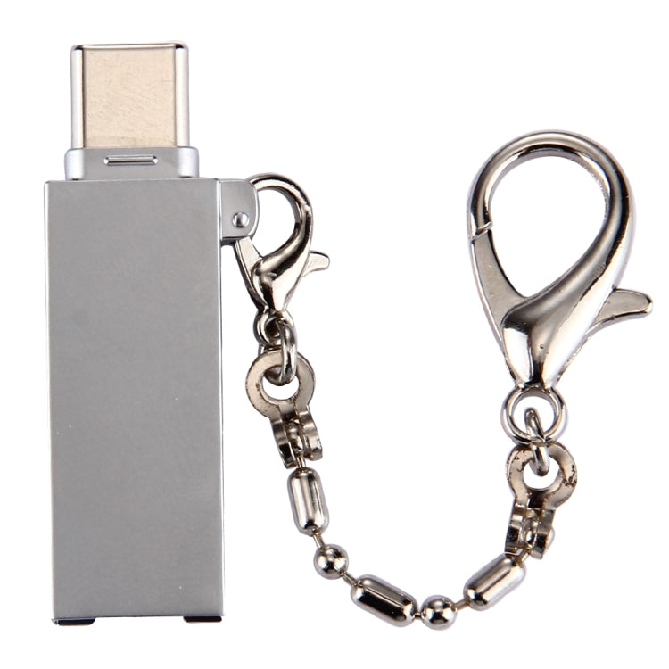 มินิอลูมิเนียมอัลลอยด์ USB 2.0 หญิงกับอะแดปเตอร์เชื่อมต่อพอร์ตชาย USB-C / Type-C พร้อมโซ่