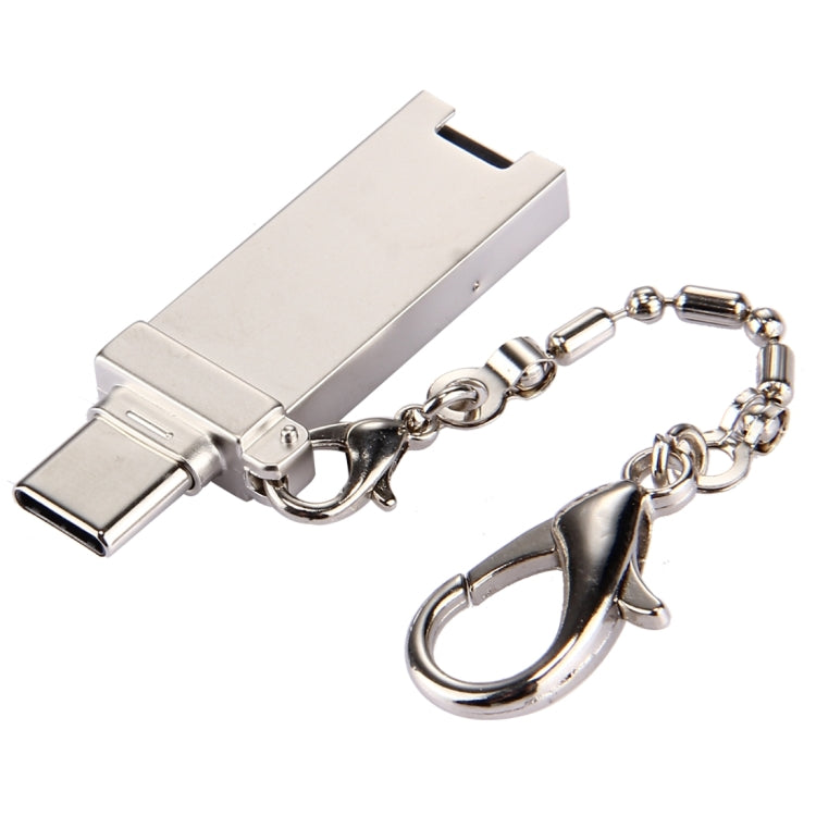 มินิอลูมิเนียมอัลลอยด์ USB 2.0 หญิงกับอะแดปเตอร์เชื่อมต่อพอร์ตชาย USB-C / Type-C พร้อมโซ่