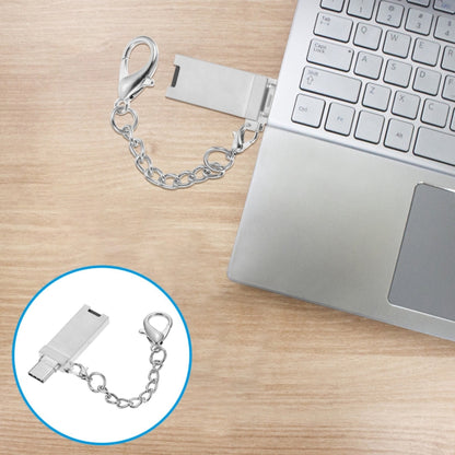 มินิอลูมิเนียมอัลลอยด์ USB 2.0 หญิงกับอะแดปเตอร์เชื่อมต่อพอร์ตชาย USB-C / Type-C พร้อมโซ่