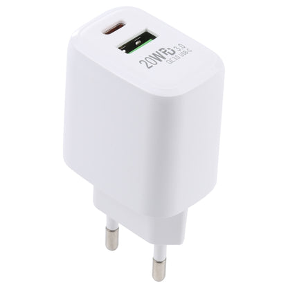 LZ-215A+C 20W QC 3.0 USB PD 3.0 USB-C / Type-C ที่ชาร์จสำหรับเดินทางชาร์จเร็ว, ปลั๊ก EU, EU Plug