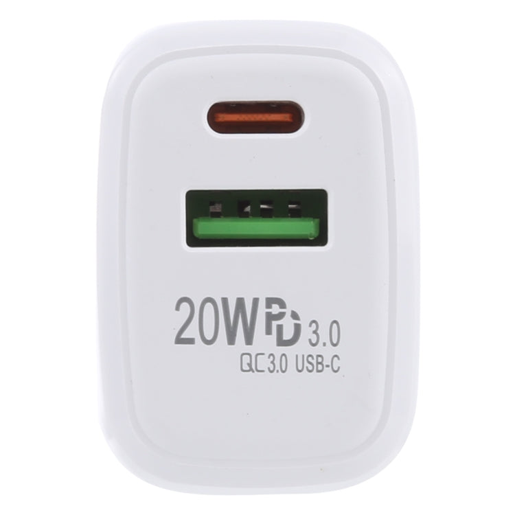LZ-215A+C 20W QC 3.0 USB PD 3.0 USB-C / Type-C ที่ชาร์จสำหรับเดินทางชาร์จเร็ว, ปลั๊ก EU, EU Plug