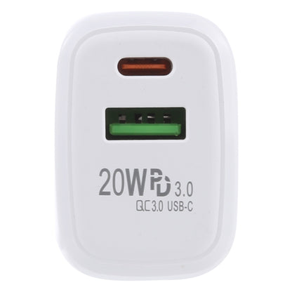 LZ-215A+C 20W QC 3.0 USB PD 3.0 USB-C / Type-C ที่ชาร์จสำหรับเดินทางชาร์จเร็ว, ปลั๊ก EU, EU Plug