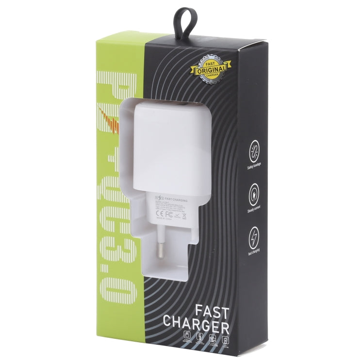 LZ-215A+C 20W QC 3.0 USB PD 3.0 USB-C / Type-C ที่ชาร์จสำหรับเดินทางชาร์จเร็ว, ปลั๊ก EU, EU Plug