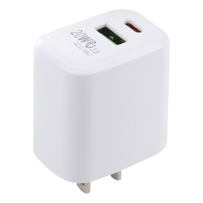 LZ-215A+C 20W QC 3.0 USB PD 3.0 USB-C / Type-C ที่ชาร์จสำหรับเดินทางชาร์จเร็ว, ปลั๊ก US, US Plug