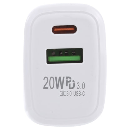 LZ-215A+C 20W QC 3.0 USB PD 3.0 USB-C / Type-C ที่ชาร์จสำหรับเดินทางชาร์จเร็ว, ปลั๊ก US, US Plug