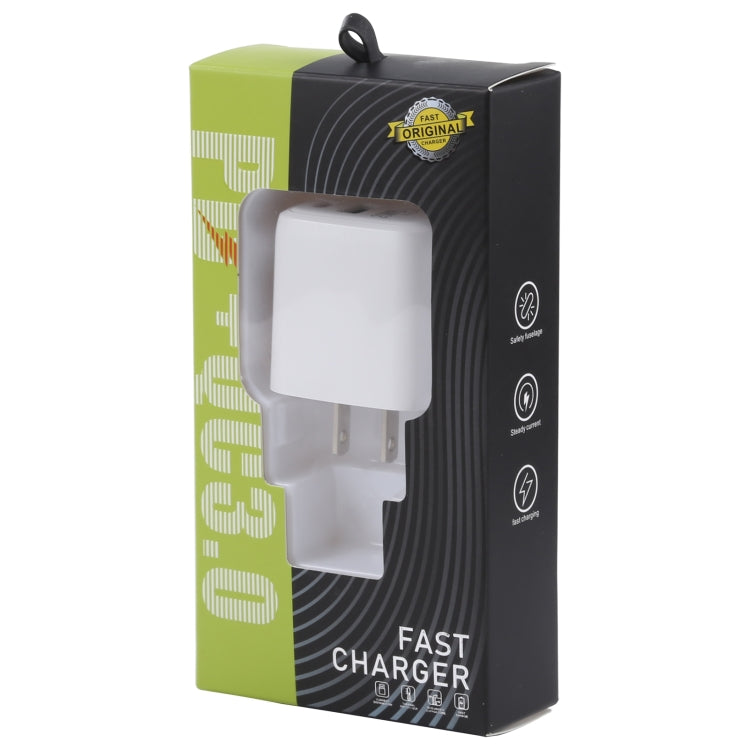 LZ-215A+C 20W QC 3.0 USB PD 3.0 USB-C / Type-C ที่ชาร์จสำหรับเดินทางชาร์จเร็ว, ปลั๊ก US, US Plug