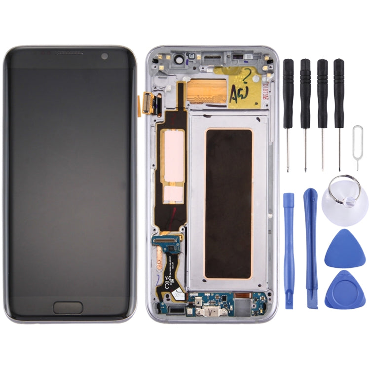 สำหรับ Galaxy S7 Edge/G935A หน้าจอ LCD ต้นฉบับและ Digitizer Full Assembly พร้อมกรอบและพอร์ตชาร์จ Board และปุ่มปรับระดับเสียงและปุ่มเปิดปิด, For Samsung Galaxy S7 Edge / G935A, For Galaxy S7 Edge / G935A (Frame), For Galaxy S7 Edge /G935A