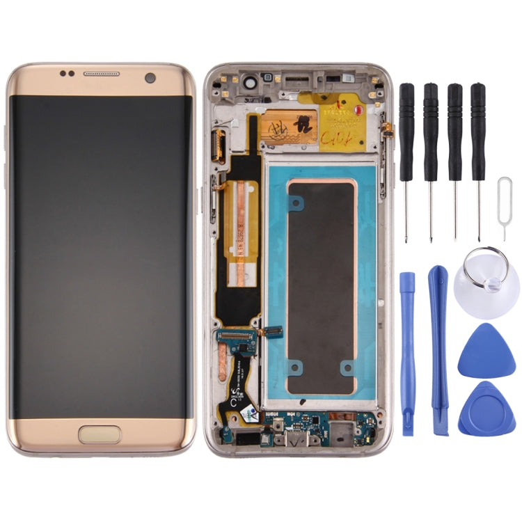 สำหรับ Galaxy S7 Edge/G935A หน้าจอ LCD ต้นฉบับและ Digitizer Full Assembly พร้อมกรอบและพอร์ตชาร์จ Board และปุ่มปรับระดับเสียงและปุ่มเปิดปิด, For Samsung Galaxy S7 Edge / G935A, For Galaxy S7 Edge / G935A (Frame), For Galaxy S7 Edge /G935A