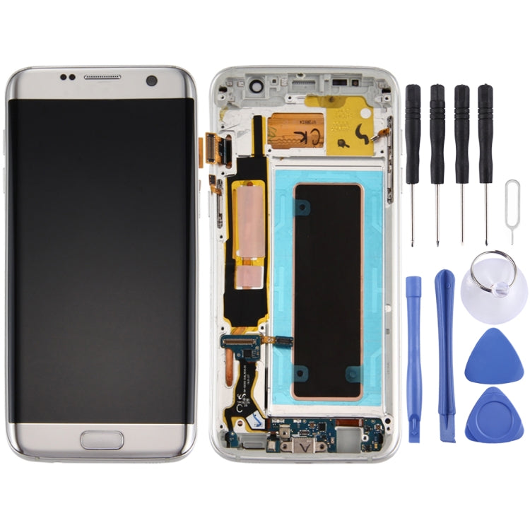 สำหรับ Galaxy S7 Edge/G935A หน้าจอ LCD ต้นฉบับและ Digitizer Full Assembly พร้อมกรอบและพอร์ตชาร์จ Board และปุ่มปรับระดับเสียงและปุ่มเปิดปิด, For Samsung Galaxy S7 Edge / G935A, For Galaxy S7 Edge / G935A (Frame), For Galaxy S7 Edge /G935A