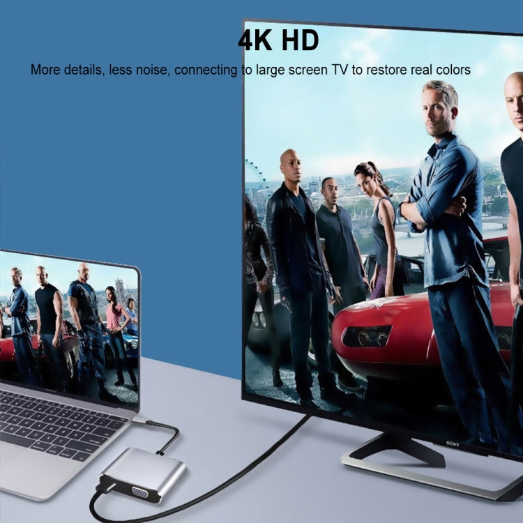 มัลติฟังก์ชั่น 2 in 1 USB-C / Type-C ถึง HDMI + VGA HUB Docking Station