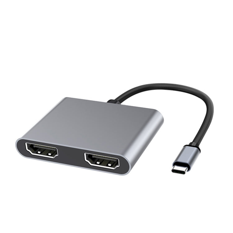 มัลติฟังก์ชั่น 2 in 1 USB-C / Type-C ถึง Dual HDMI HUB Docking Station