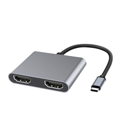 มัลติฟังก์ชั่น 2 in 1 USB-C / Type-C ถึง Dual HDMI HUB Docking Station