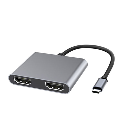มัลติฟังก์ชั่น 2 in 1 USB-C / Type-C ถึง Dual HDMI HUB Docking Station