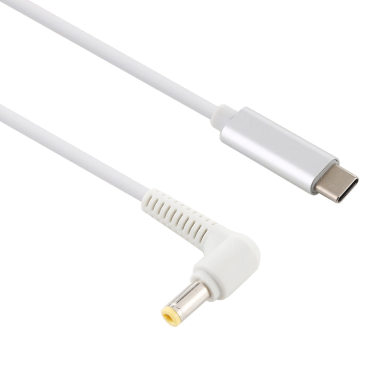 USB-C / Type-C ถึง 5.5 x 2.5 มม. สายชาร์จแล็ปท็อป, ความยาวสายเคเบิล: ประมาณ 1.5 ม., Type-C to 5.5 x 2.5mm(Elbow)