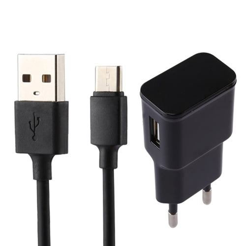 เครื่องชาร์จ USB ระบุตัวตนอัจฉริยะ 5V 2.1A พร้อมสายชาร์จ USB เป็น USB-C / Type-C ขนาด 1 ม. ปลั๊ก EU
