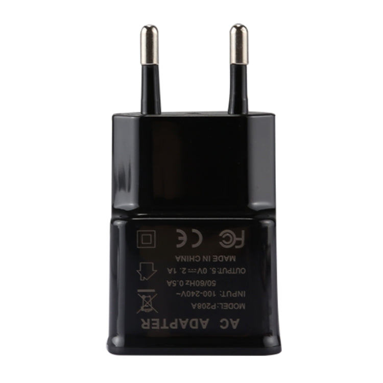 เครื่องชาร์จ USB ระบุตัวตนอัจฉริยะ 5V 2.1A พร้อมสายชาร์จ USB เป็น USB-C / Type-C ขนาด 1 ม. ปลั๊ก EU