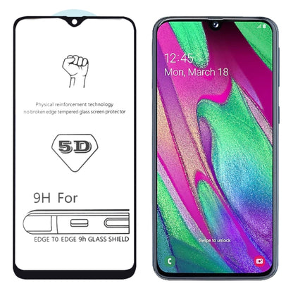 ฟิล์มกระจกนิรภัยแบบเต็มหน้าจอ 9H 5D กาวเต็มสำหรับ Galaxy A40, For  Galaxy A40