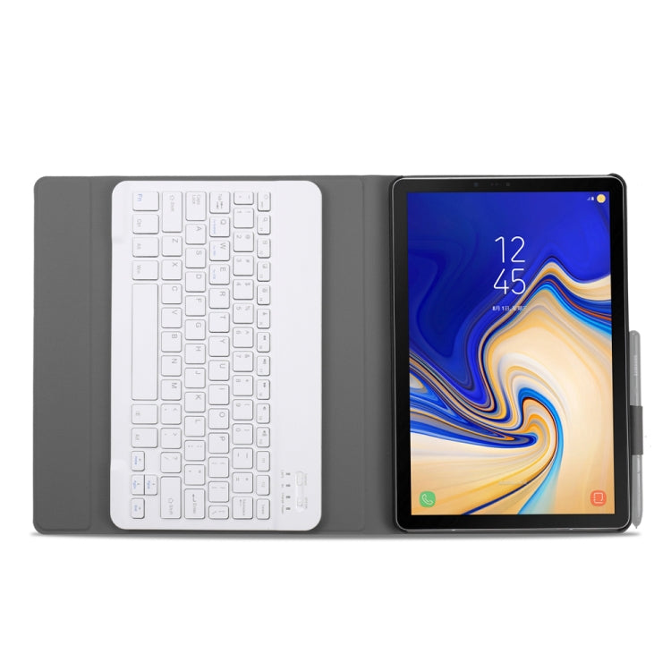 A590 บางเฉียบที่ถอดออกได้แม่เหล็กบลูทูธคีย์บอร์ดหนังกรณีแท็บเล็ตสำหรับ Galaxy Tab A 10.5 T590 / T595 พร้อมตัวยึด