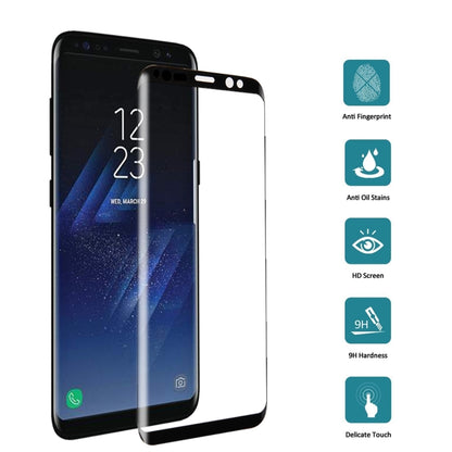 สำหรับ Galaxy S8 / G950 0.26mm 9H ความแข็งพื้นผิว 3D Curved Silk-screen Full Screen กระจกกันรอยหน้าจอพร้อมกาวเต็ม, For Galaxy S8 / G950 Adhesive