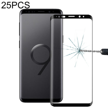 25 ชิ้นสำหรับ Galaxy S9 พลัส 0.33 มิลลิเมตร 9 H ความแข็งพื้นผิว 3D ขอบโค้งป้องกันรอยขีดข่วนแบบเต็มหน้าจอ HD เต็มกาวป้องกันหน้าจอแก้ว, For Galaxy S9 Plus