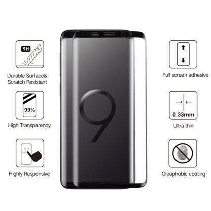 25 ชิ้นสำหรับ Galaxy S9 พลัส 0.33 มิลลิเมตร 9 H ความแข็งพื้นผิว 3D ขอบโค้งป้องกันรอยขีดข่วนแบบเต็มหน้าจอ HD เต็มกาวป้องกันหน้าจอแก้ว, For Galaxy S9 Plus