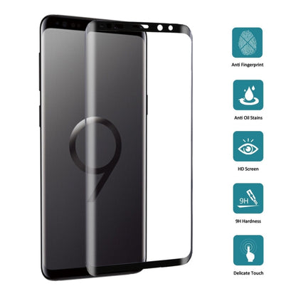 25 ชิ้นสำหรับ Galaxy S9 พลัส 9H ความแข็งพื้นผิว 3D ขอบโค้งป้องกันรอยขีดข่วนแบบเต็มหน้าจอ HD กระจกนิรภัยป้องกันหน้าจอ, For Galaxy S9 Plus