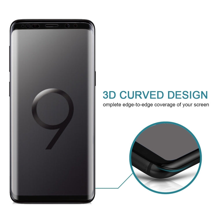25 ชิ้นสำหรับ Galaxy S9 พลัส 9H ความแข็งพื้นผิว 3D ขอบโค้งป้องกันรอยขีดข่วนแบบเต็มหน้าจอ HD กระจกนิรภัยป้องกันหน้าจอ, For Galaxy S9 Plus