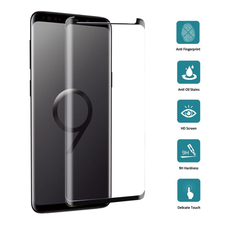 25 ชิ้นสำหรับ Galaxy S9 9H ความแข็งพื้นผิว 3D ขอบโค้งป้องกันรอยขีดข่วนไม่เต็มหน้าจอ HD กระจกนิรภัยป้องกันหน้าจอ, For Galaxy S9, Non-full (25 PCS), For Galaxy S9