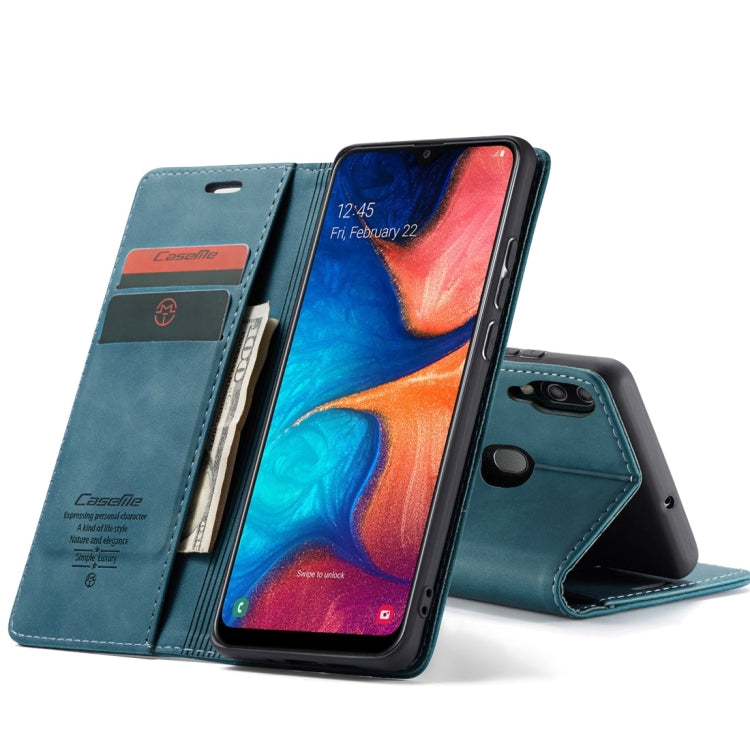 CaseMe-013 ซองหนังพลิกแนวนอน Retro Frosted มัลติฟังก์ชั่นสำหรับ Galaxy A20 / A30 พร้อมช่องเสียบการ์ดและที่วางและกระเป๋าสตางค์, For Galaxy A20 / A30