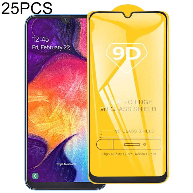 25 ชิ้นสำหรับ Galaxy A50s 9D เต็มกาวเต็มหน้าจอฟิล์มกระจกนิรภัย, For Galaxy A50s