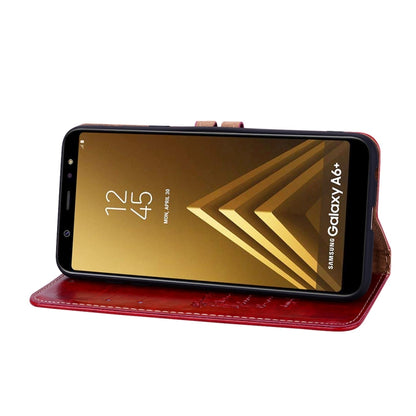 ซองหนังพลิกแนวนอนเนื้อน้ำมันขี้ผึ้งสไตล์ธุรกิจสำหรับ Galaxy A6 Plus (2018) พร้อมตัวยึดและช่องเสียบการ์ดและกระเป๋าสตางค์, For Galaxy A6 Plus (2018)